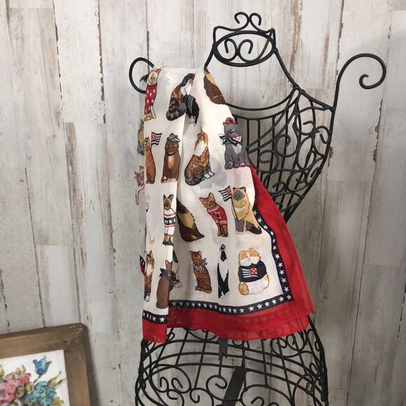 Sheer  Cat Scarf 20” x 20” - Picture 1 of 4